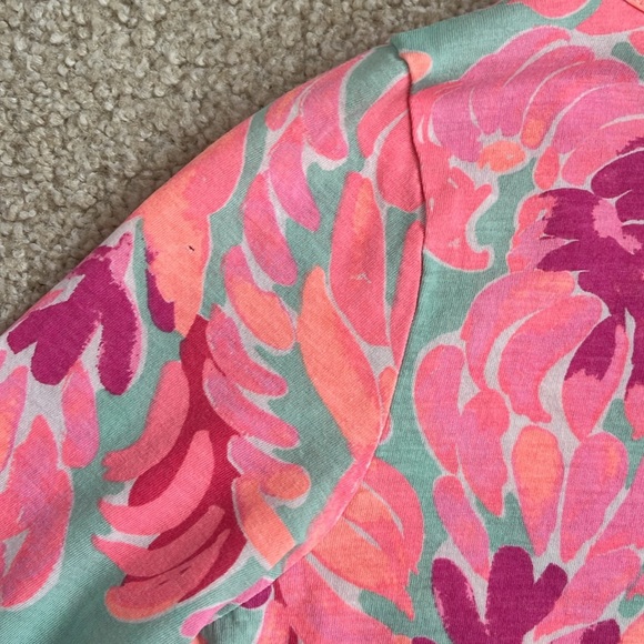 Girls Lilly Pulitzer Mini Marlowe T-Shirt Dress Love Birds Poolside Blue Size XL - Picture 7 of 9